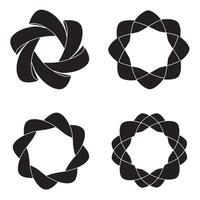 Abstract geometric designs in black and white featuring circular shapes vector
