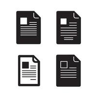 Set of documents icons with square and text representing files and information vector
