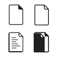 Minimalist icon set of document files for design and interface elements vector