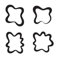 Simple black outlined abstract shapes for decorative or design elements vector