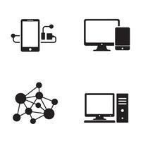 illustration set of modern electronic devices depicting technology concepts vector