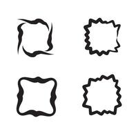 Set of four simple decorative border frames in black with unique shapes and design elements vector