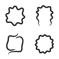 Abstract black wavy frame shapes on a white background for design elements vector
