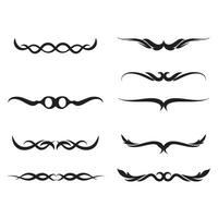 set of decorative black line borders for design elements vector