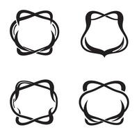 Set of four black and white ornamental design elements for decorative use vector