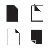 Collection of document icons illustrating paper styles and formats in minimalist design vector