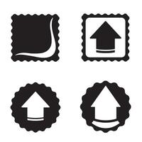 Set of four modern black and white icon designs for user interface elements vector