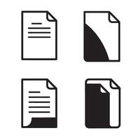 File document icons in modern minimalist style depicting paper documents and text content symbols vector