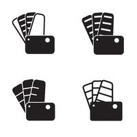 Set of four black and white silhouette color swatch charts for design vector