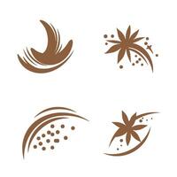 Abstract brown silhouette floral and curvy design elements for creative branding and decorative applications vector