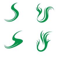Set of green abstract shapes designs for branding and logos vector