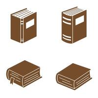 Brown book silhouettes presented in different perspectives isolated on a white background perfect for education and learning related themes and concepts. vector