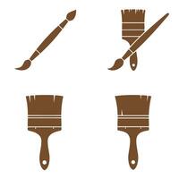 Brown paint brushes illustration depicting painting and artistic tools in a clean silhouette style with simple minimalist design vector