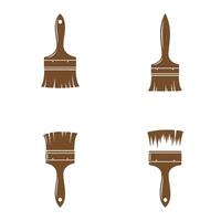 Four stylized brown paint brush silhouettes presented against a clean white background offering versatile applications across various design and artistic projects vector