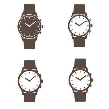 elegante reloj de pulsera diseño ilustración en estilo presentando hora monitor y término análogo marcar con Correa y lado botones en un repitiendo modelo. vector