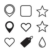 Collection of modern minimalist icons for ui ux design and general graphic usage vector