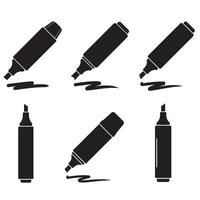 Simple silhouette of markers in various positions on a white background illustrative design vector