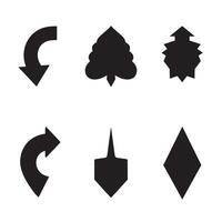 Black silhouette icons of various shapes for design and graphic illustrations vector