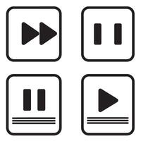 Simple and modern media player control icons representing play pause forward and rewind functions vector