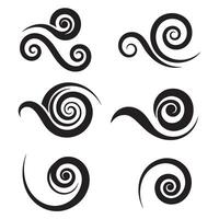 graphic featuring elegant swirl and curl silhouette design elements vector