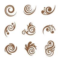 Decorative swirls and scrolls set with elegant and silhouette brown design elements vector