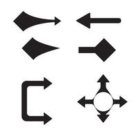 A collection of black silhouette arrows pointing in different directions isolated on white background vector