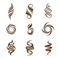 Abstract silhouette design elements in brown color for branding and decorative purposes vector
