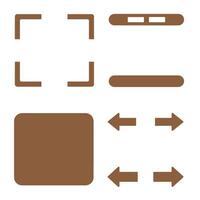 Modern brown silhouette icon set for user interface design and digital application vector