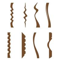 Set of decorative brown silhouette border and edge design elements for creative digital projects vector