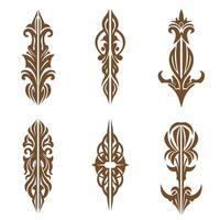 Elegant decorative floral ornament silhouette design elements for artistic creative projects vector