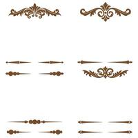 Elegant decorative flourishes and dividers silhouette design elements in brown color vector