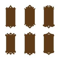 Decorative brown silhouette frame templates for design projects and artistic decoration vector