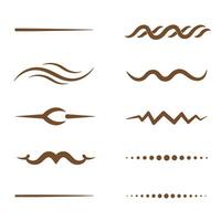 Decorative silhouette elements set of brown lines and design dividers for various creative applications vector