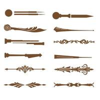 Set of elegant decorative silhouettes for design and embellishment in vintage and classic styles vector