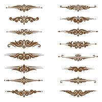Elegant collection of decorative design elements with swirls and flourishes vector
