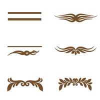 Decorative brown silhouette design elements for elegant graphic projects vector