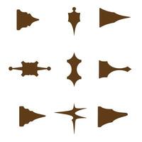 Elegant brown silhouettes of decorative design elements for creative projects vector