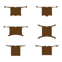 Brown silhouette shapes collection on white background abstract design elements vector