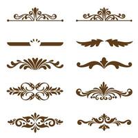 Elegant decorative ornament borders and dividers collection silhouette design elements for graphics vector