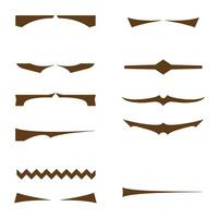 Decorative silhouette design elements in brown for graphic design and illustrations vector