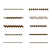 Decorative graphic design elements set of brown line divider shapes for design projects vector