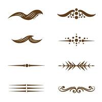 Collection of elegant brown decorative design elements and silhouettes vector