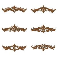 Elegant ornament silhouette collection of decorative floral elements for design projects vector