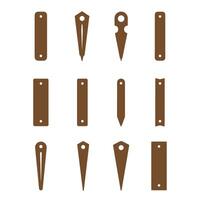Collection of brown geometric design elements in a clean flat minimalist style for creative projects vector