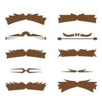 Brown decorative silhouette elements for design and creative projects vector