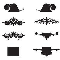 Collection of elegant black silhouette ornamental design elements for decorative projects vector