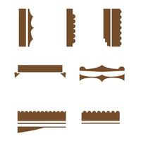 Decorative silhouette elements in brown for design projects vector
