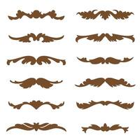 Elegant decorative silhouette elements in brown for design projects vector