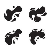 Abstract black silhouette shapes isolated on white background for design and decoration vector