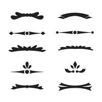collection of decorative silhouette dividers borders and design elements on white vector
